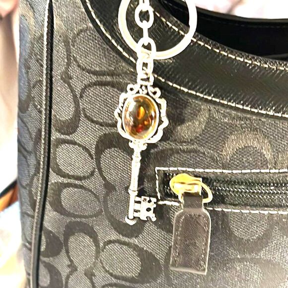 Genuine Amber Key Purse Charm Keychain - NEW! - Picture 1 of 5